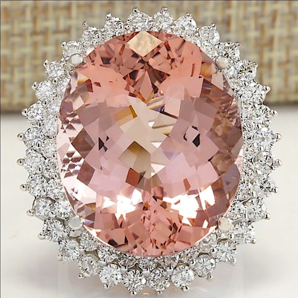 MORGANITE RING STERLING SILVER RING
